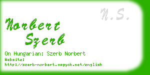 norbert szerb business card